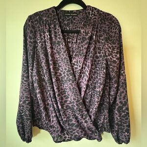 Catherine Malandrino Purple Leopard Blouse
